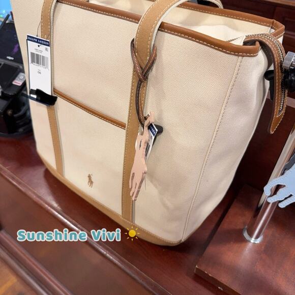 NWT POLO RALPH LAUREN Leather Charm Bag Charm Medium Ballet Pink - Picture 3 of 4